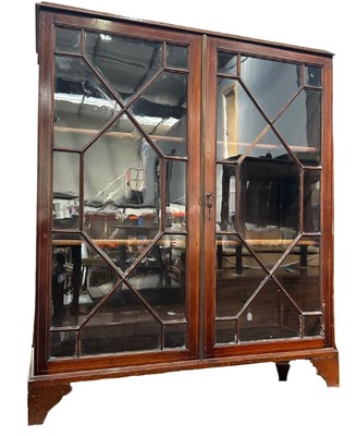 Lot 593 - An astragal glazed mahogany display cabinet or...