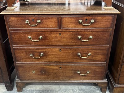 Lot 592 - A mid to late 18th century Mahogany chest of...