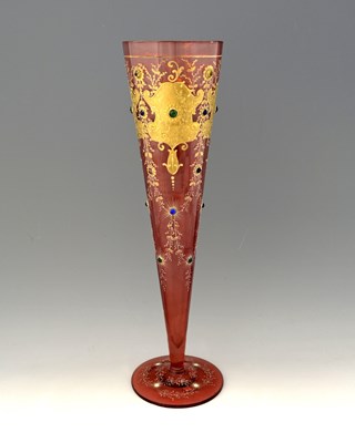Lot 402 - A large Bohemian jewelled and gilt enamelled...