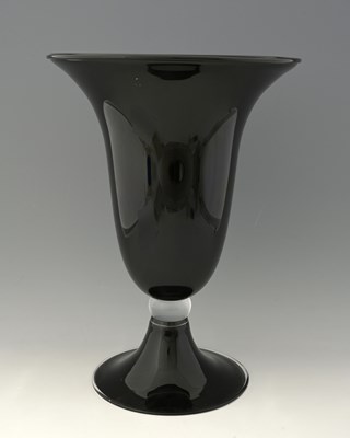 Lot 431 - A large Art Deco style black glass vase, of...