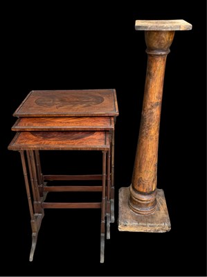 Lot 616 - A wooden Arts and Crafts style plinth or stand,...