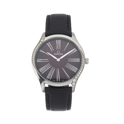 Lot 245 - Omega, a diamond set stainless steel De Ville Trésor wrist watch