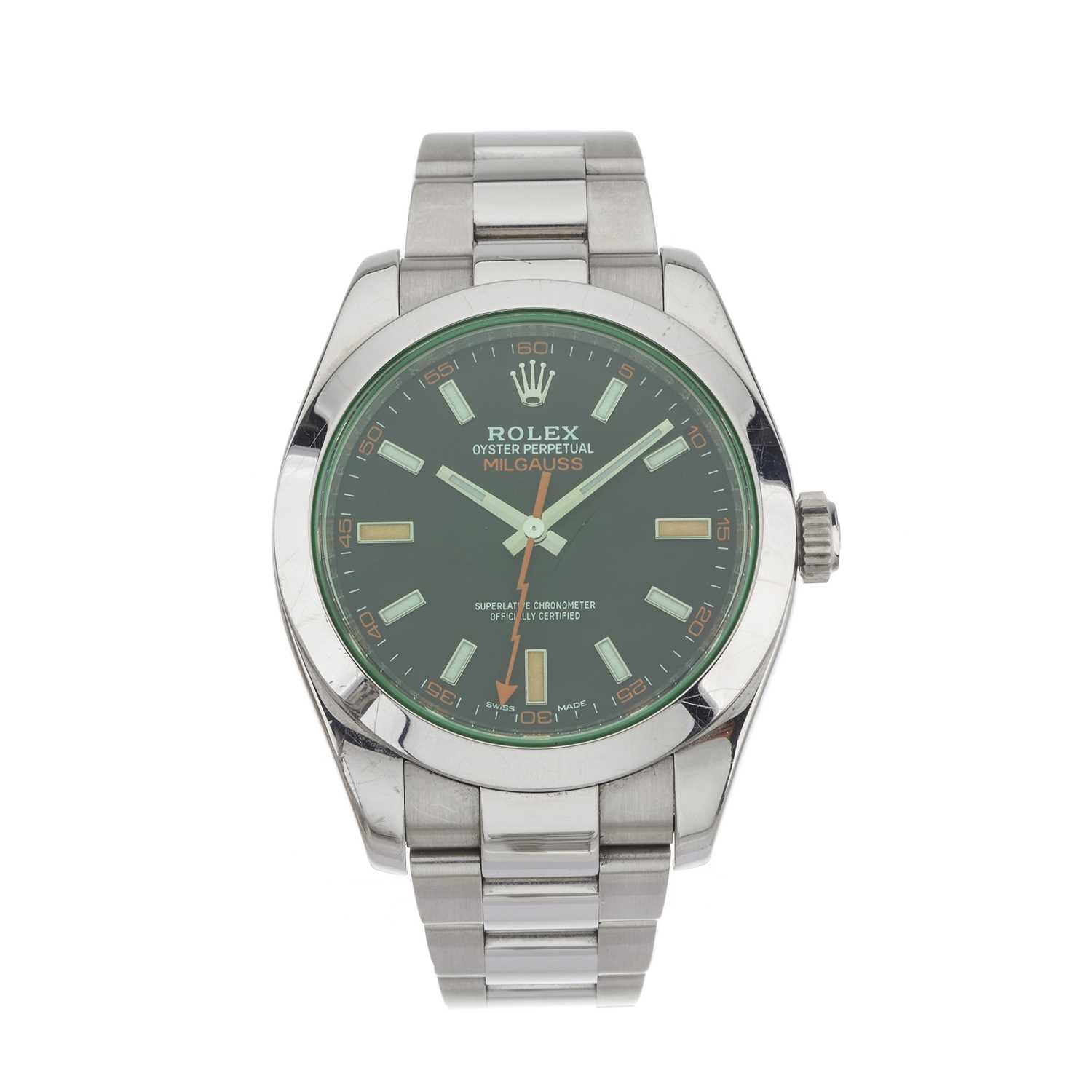 266 - Rolex, a stainless steel Oyster Perpetual Milgauss bracelet watch