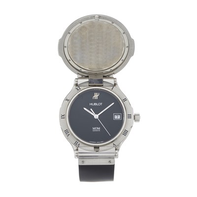 Lot 237 - Hublot, a rare stainless steel MDM 'Hunting' wrist watch