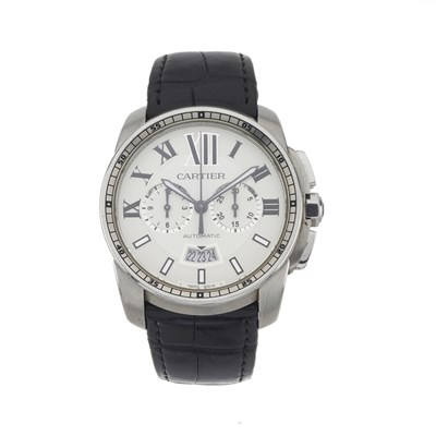 Lot 229 - Cartier, a stainless steel Calibre De Cartier Chronograph wrist watch