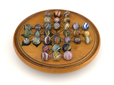 Lot 186 - A collection of 32 Victorian glass marbles, on...