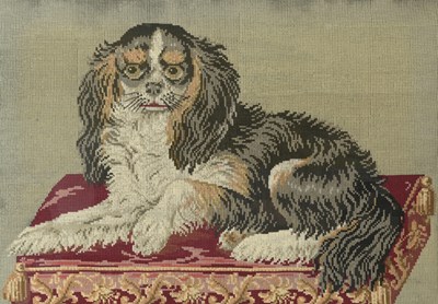 Lot 187 - A large needlework sampler depicting Queen...