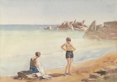 Lot 255 - Grainger Smith (British, 1892-1961), beach...