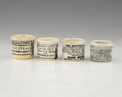 Lot 178 - Four ceramic ointment pots, including Holloway'...
