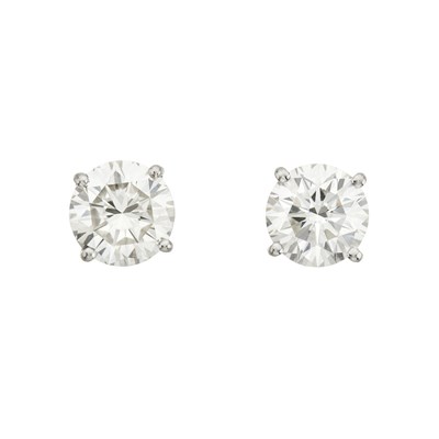 Lot 106 - Graff, an impressive pair of brilliant-cut diamond single-stone stud earrings