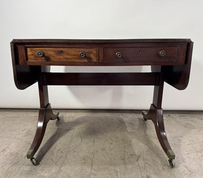 Lot 771 - A Regency mahogany drop end sofa or short...