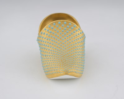 Lot 587 - A Coalport jewelled and gilt toy shoe, of...