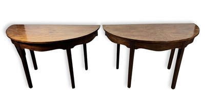 Lot 721 - A pair of provincial mahogany Georgian Demi...