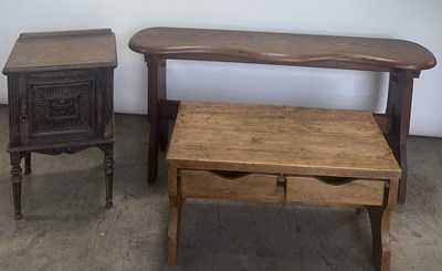 Lot 762 - Adjustable pine bench, approx height 64cm,...