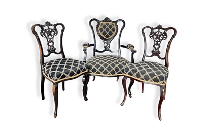 Lot 774 - A late 19th century set of three lacquered...