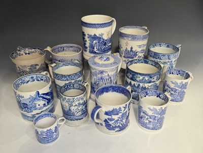 Lot 101 - A quantity of blue and white transfer printed...