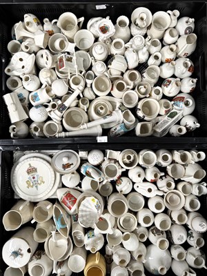 Lot 84 - A tray of assorted Crested china and Goss ware,...