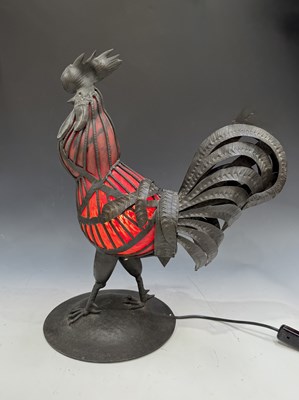 Lot 527 - A French cast iron table lamp, early 20th...
