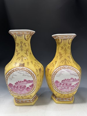 Lot 162 - A pair of Chinese hexagonal vases, 20th...