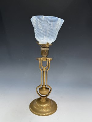 Lot 549A - An English brass pullman lamp, with moulded...