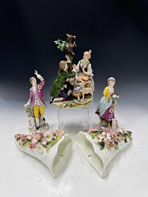Lot 111 - A Capodimonte figurine of a courting couple in...