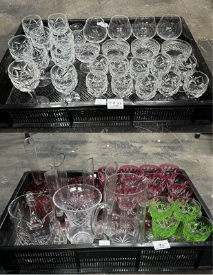 Lot 47 - Two trays of glassware to include uranium...