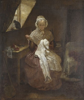 Lot 286 - British School, 19th Century, The Seamstress,...