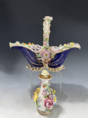 Lot 149 - A Coalport porcelain floral encrusted basket,...