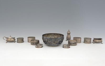 Lot 119 - A group of hallmarked silver, to include a...