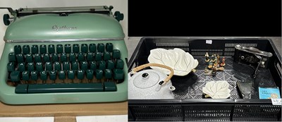 Lot 66 - An Optima cased typewriter, mint green with...