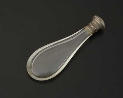 Lot 43 - A French silver mounted glass perfume bottle,...