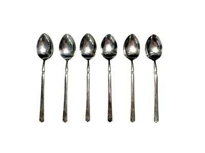 Lot 365 - A set of six A.E. Jones silver coffee spoons (6)