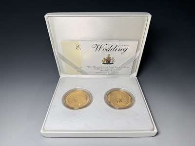 Lot 375 - Two Royal Mint coins, gold-plated silver, made...
