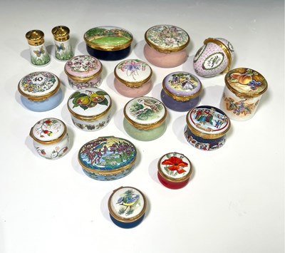 Lot 244 - A Collection of enamelled boxes including...