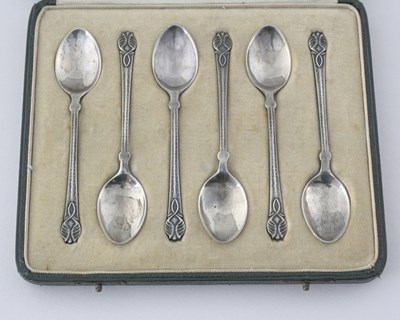 Lot 73 - Liberty and Co, a cased set of six Arts and...