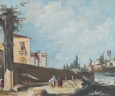 Lot 273 - Italian School, 19th Century, waterside...