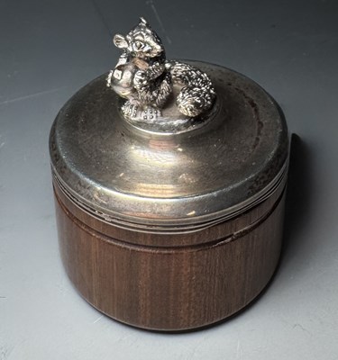Lot 485E - A small silver mounted wooden box, a cast...