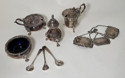 Lot 485C - A collection of hallmarked silver tableware,...