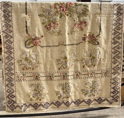 Lot 507 - A large tapestry or needlepoint rug or throw,...