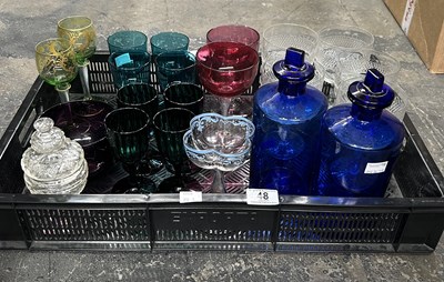 Lot 48 - Four George 111 Bristol green wine glasses...