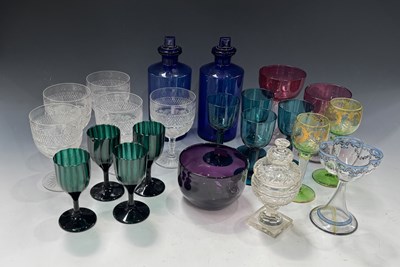 Lot 48 - Four George 111 Bristol green wine glasses...