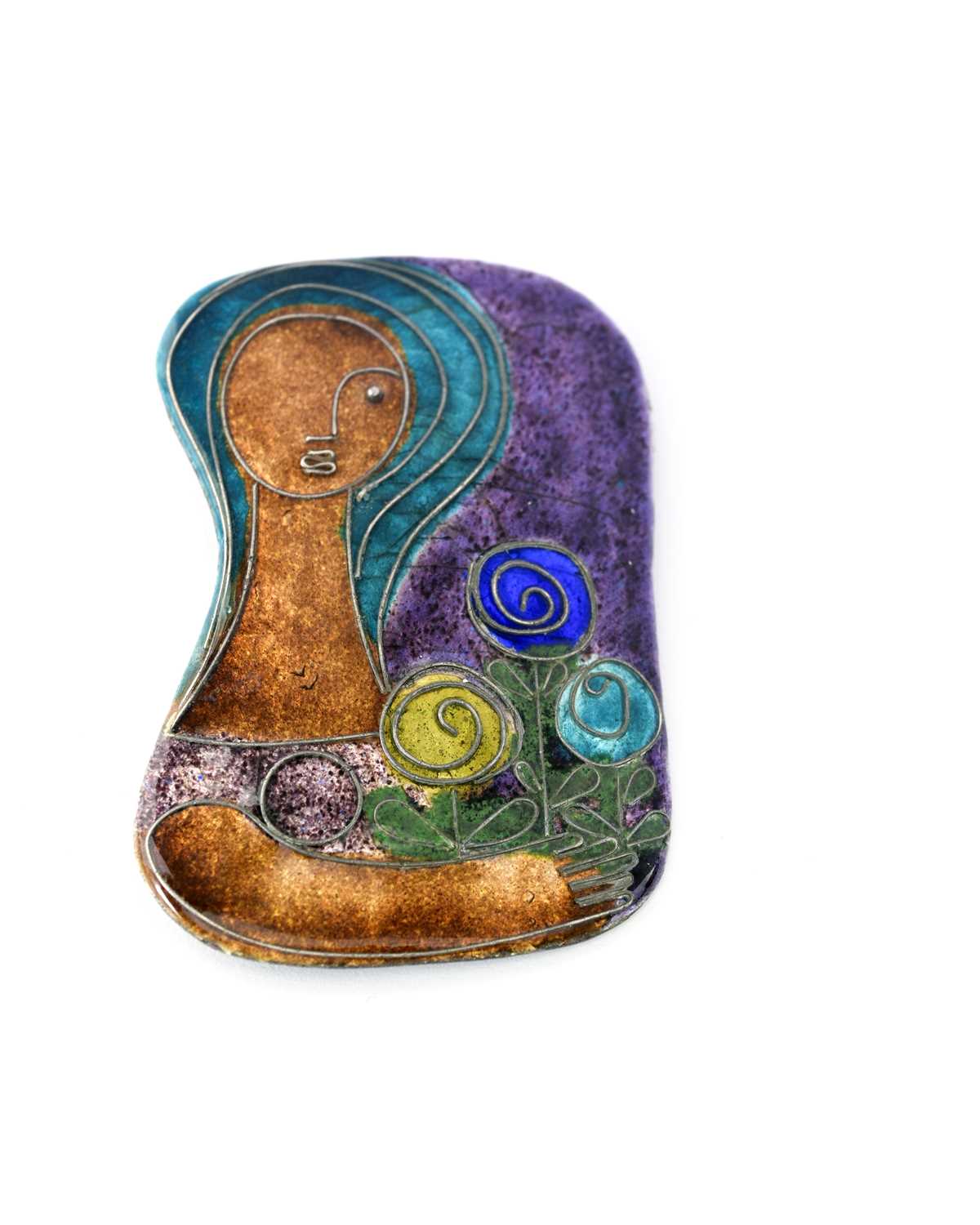 Lot 26 - Elfi Muller & Co., Wiener Kunsthandwerk, an enamel brooch