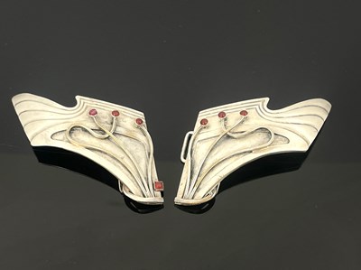 Lot 311 - A Secessionist silver plated and gem set...