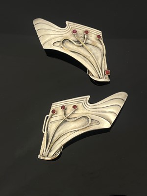 Lot 311 - A Secessionist silver plated and gem set...