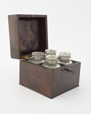 Lot 154 - A 19th century flame mahogany decanter box,...