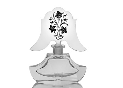Lot 441 - An Art Deco Bohemian cut glass scent bottle,...