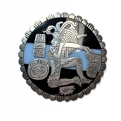 Lot 392 - Los Ballesteros, a large Mexican silver brooch/pendant