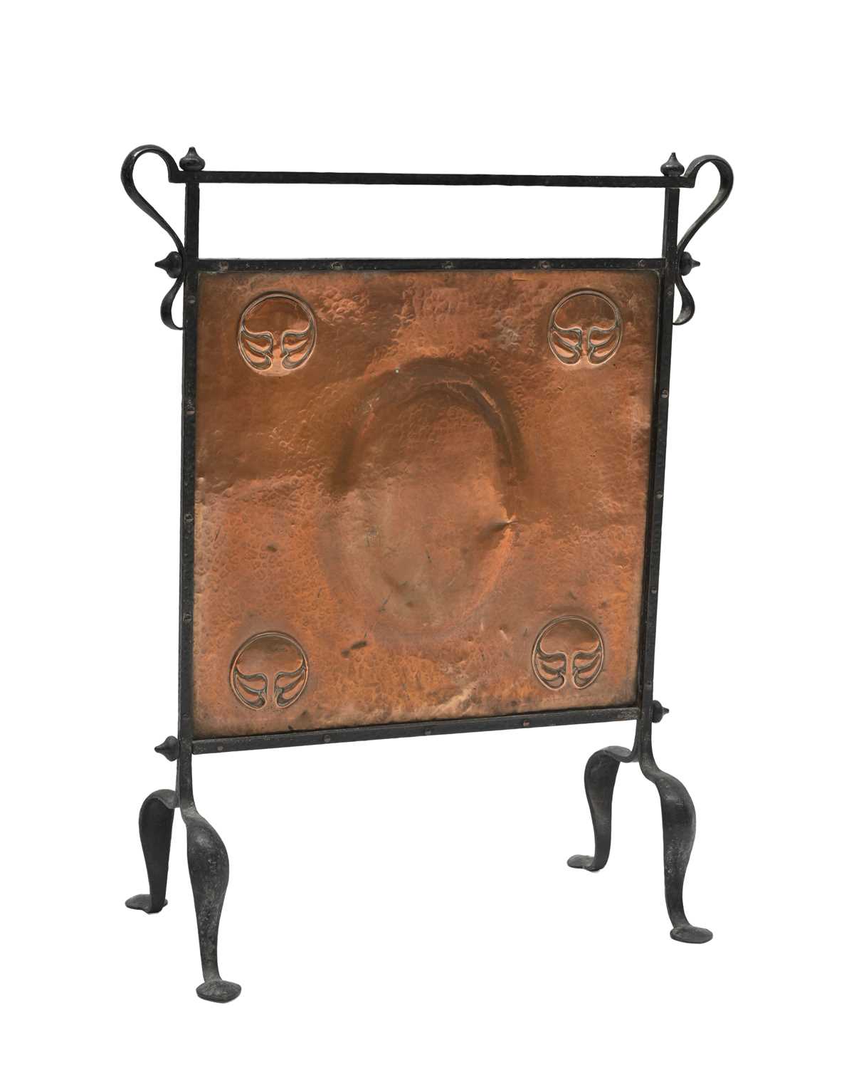 Lot 97 - An Arts and Crafts wrought iron and copper...