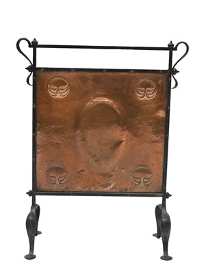 Lot 97 - An Arts and Crafts wrought iron and copper...