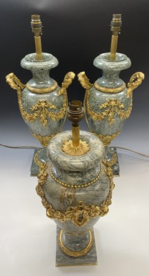 Lot 176 - Pair of Antique Green marble ormolu mounted...
